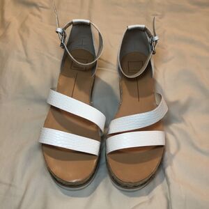 Dolce Vita Preowned Liza Faux Leather Espadrille Platform Sandals Size 9M